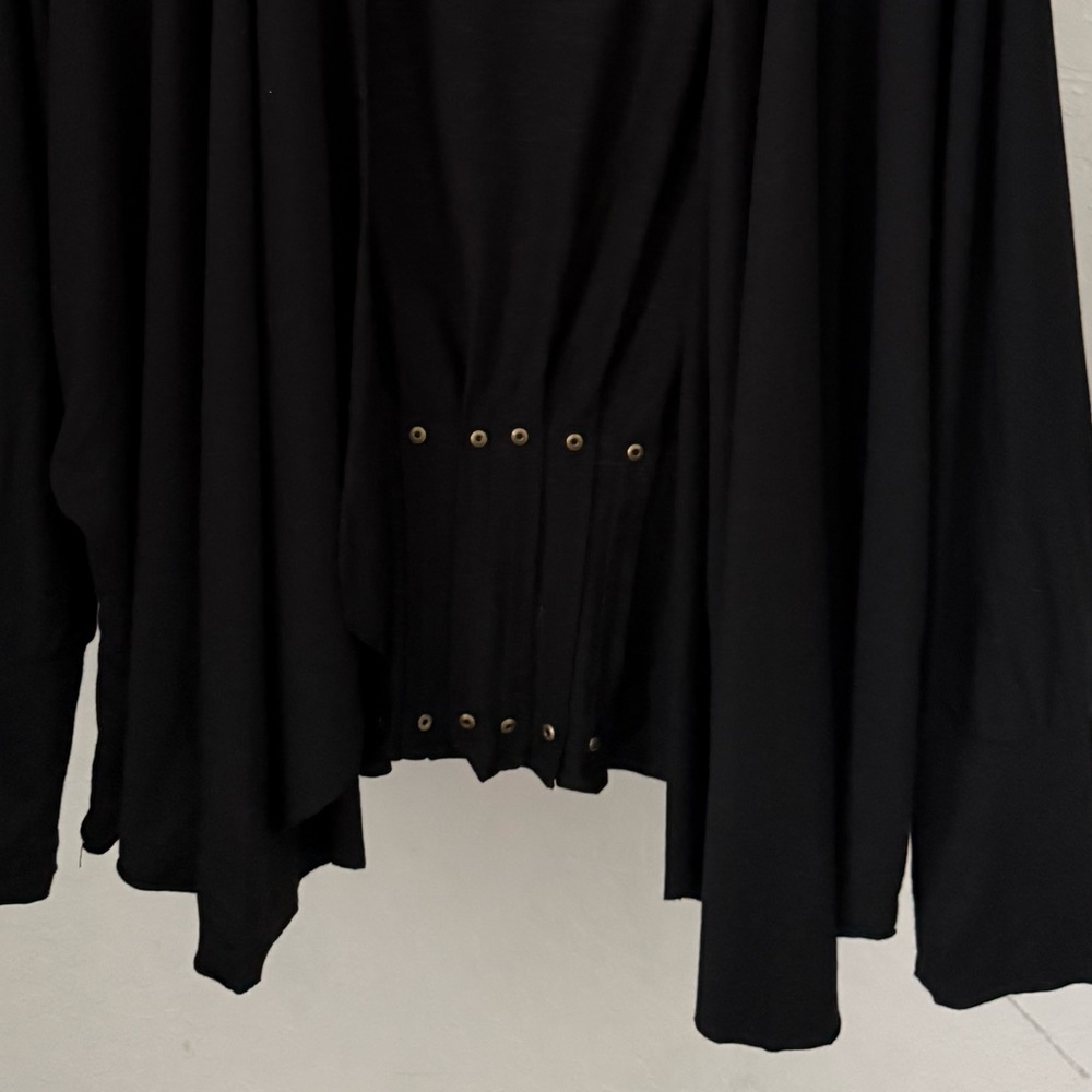 Testimony Los Angeles Black Soft Jersey Cardigan Jacket with Stud Detail - Picture 4 of 9